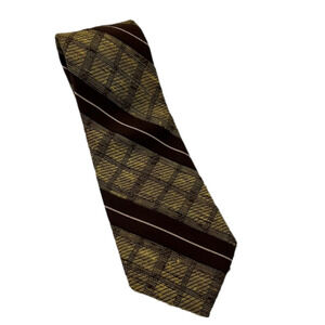 Louis Feraud Paris Brown Striped Men's Cravate Neck Tie